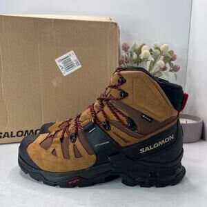 Salomon Quest 4 GTX Gore-Tex Hiking Boots Rubber/Black/Fiery Red Men's 11.5 NWB